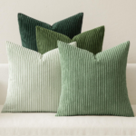MIULEE Boho Farmhouse Sage Green Throw Pillow Covers 18x18 Inch Set