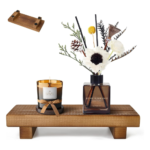 Wood Riser Soap Stand, Wooden Tray for Bathroom Counter