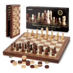 2 in 1 Magnetic Chess Set & Checkers Board Game