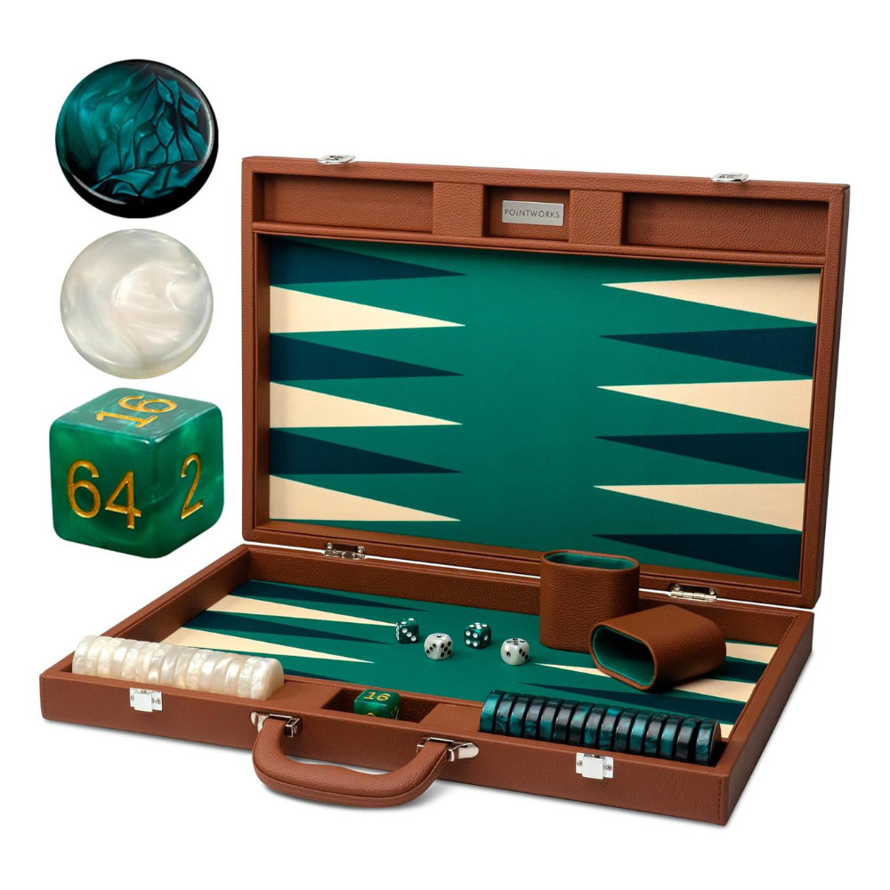 Untitled design - 2026-01-11T054313.475 19 Inch Premium Backgammon Sets for Adults Leather Brown - Image 1